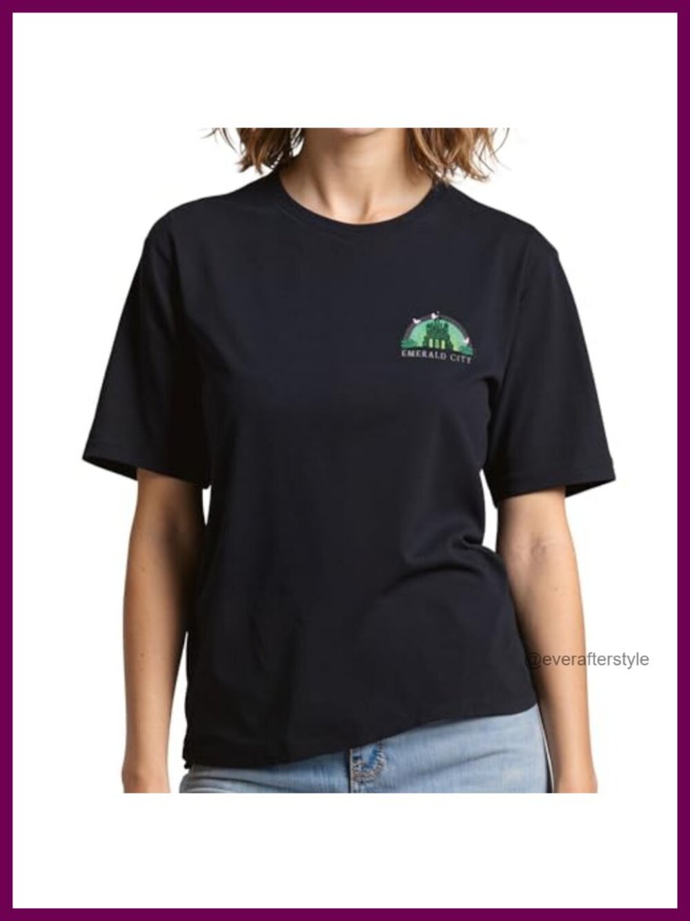 Wicked Emerald City Oversized Graphic Cotton T-Shirt Boxy Crew Neck